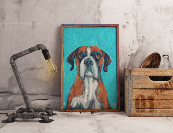 Art Print Boxer Dog Painting